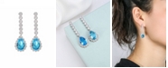 A&M Silver-Tone Aqua Drop Earrings